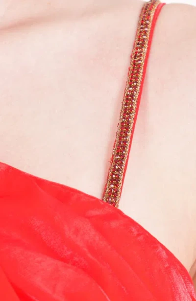 Raas Tiana Embellished Silk Maxi Dress In Red