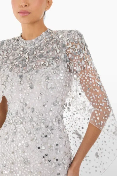 Jenny Packham Gracie Embellished Dress In Gray