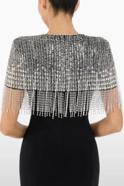 Jenny Packham Sabine Beaded-fringed Maxi Dress In Black