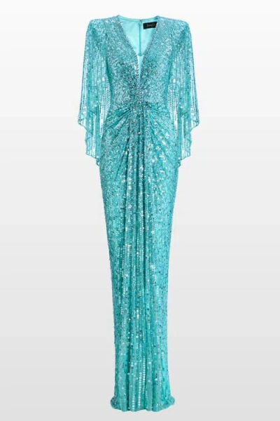 Jenny Packham Sequin Embellished Carrie Dress In Blue
