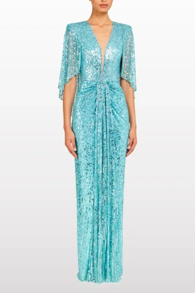 Jenny Packham Sequin Embellished Carrie Dress In Blue