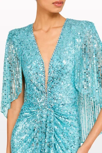 Jenny Packham Sequin Embellished Carrie Dress In Blue