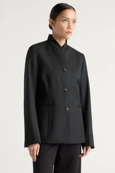 Modern Citizen Myanna Tailored Wool-blend Blazer In Black