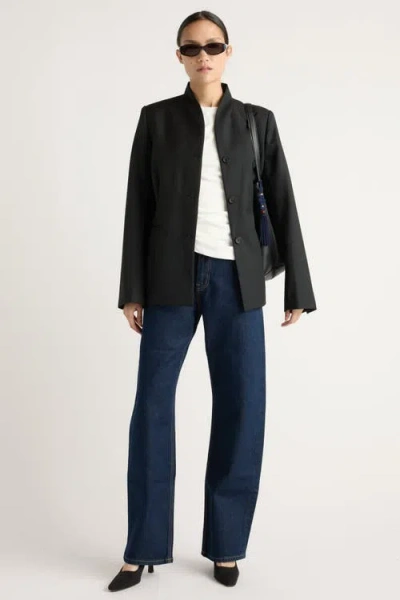 Modern Citizen Myanna Tailored Wool-blend Blazer In Black
