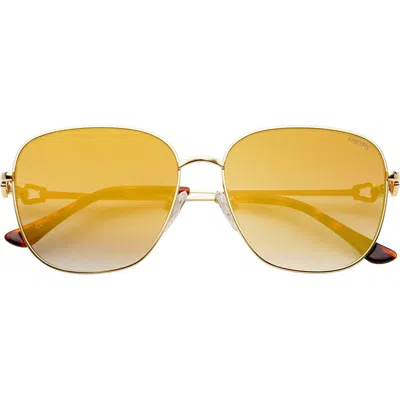 Freyrs Eyewear Lea Square Sunglasses In Gold