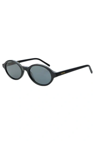 Freyrs Eyewear Zoe Oval Sunglasses In Black