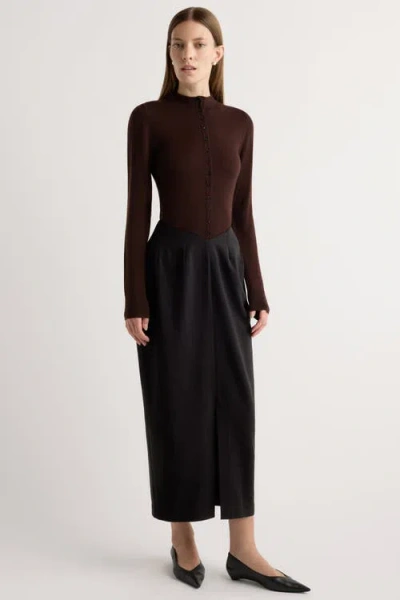 Modern Citizen Coye V-waist Pencil Skirt In Black