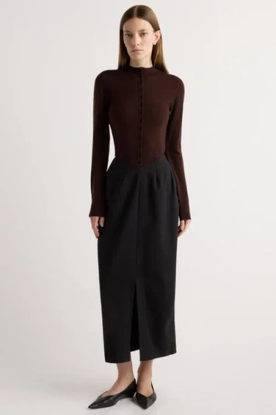 Modern Citizen Coye V-waist Pencil Skirt In Black