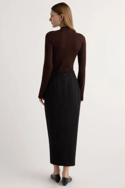 Modern Citizen Coye V-waist Pencil Skirt In Black