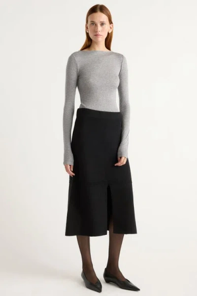 Modern Citizen Lora Organic Cotton-wool Skirt In Black