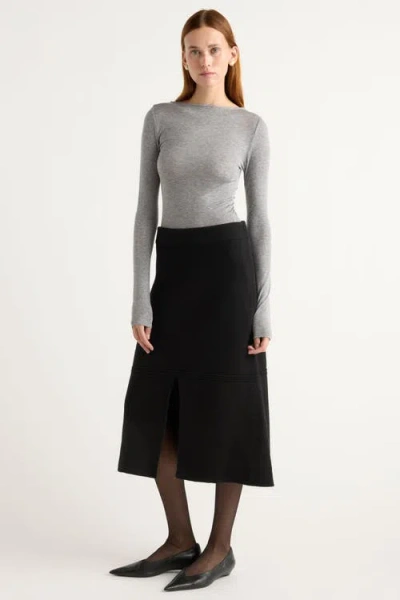 Modern Citizen Lora Organic Cotton-wool Skirt In Black