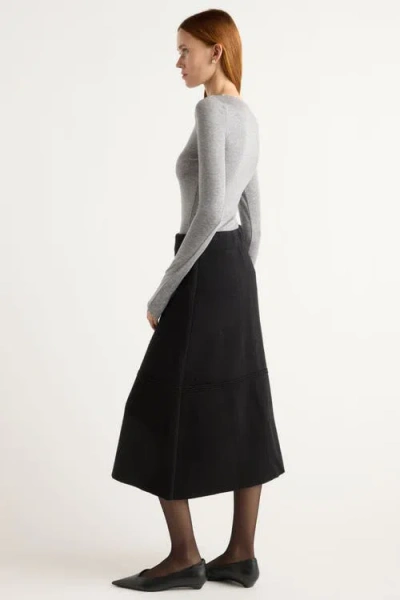 Modern Citizen Lora Organic Cotton-wool Skirt In Black