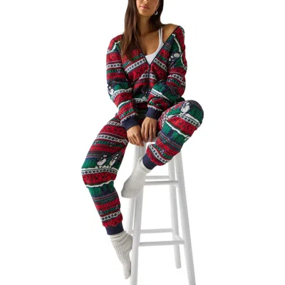 Fabletics Cozy Fleece Hooded Jumpsuit In Multi