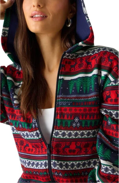 Fabletics Cozy Fleece Hooded Jumpsuit In Multi