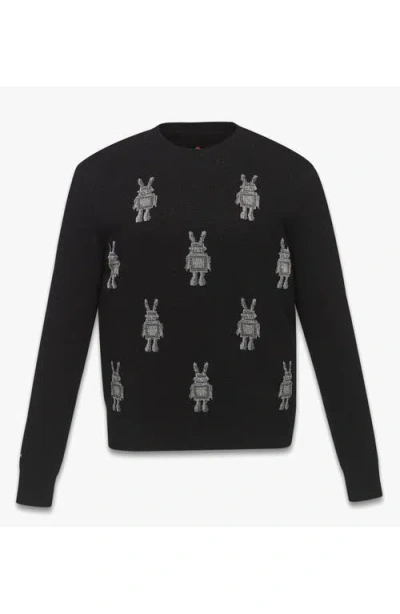 Mcm Robot-graphic Sweater In Black