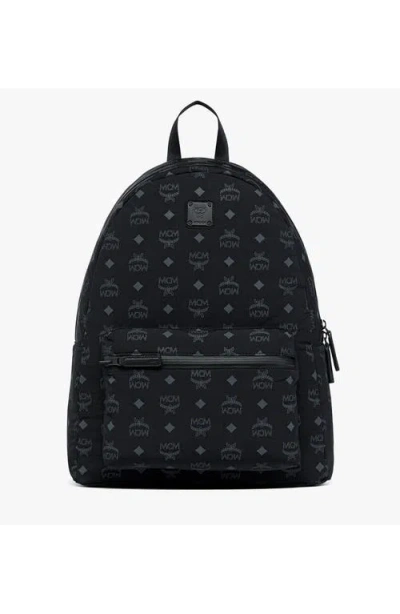 Mcm Stark Packable Backpack In Monogram Nylon In Black