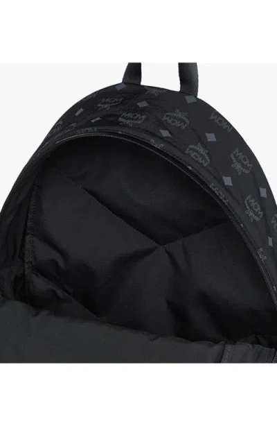 Mcm Stark Packable Backpack In Monogram Nylon In Black