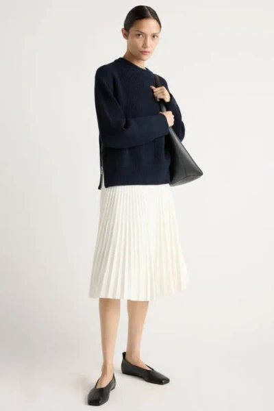 Modern Citizen Tate Organic Cotton Side-zip Sweater In Blue