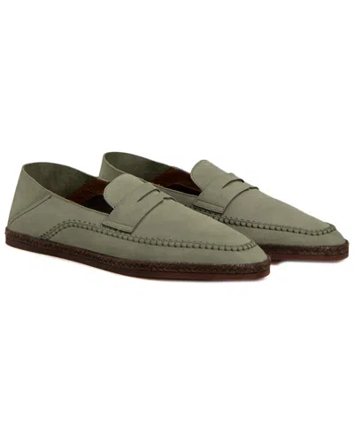 Aquatalia Nikita Weatherproof Suede Penny Loafer In Green