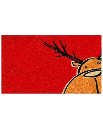 Home & More Christmas Moose Doormat In Red