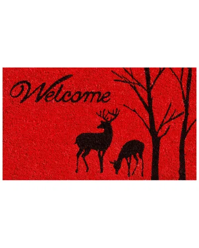 Home & More Winter Welcome Doormat In Red