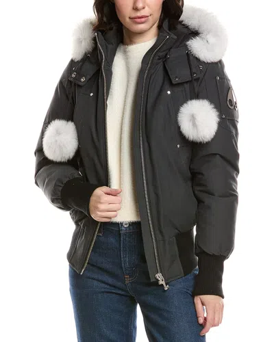 Moose Knuckles Original Debbie Bomber Jacket In Gray