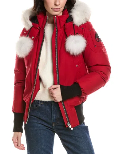 Moose Knuckles Original Debbie Bomber Jacket In Red