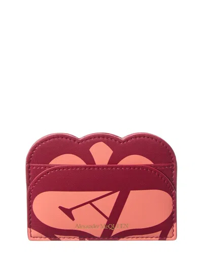 Alexander Mcqueen Leather Card Case In Red