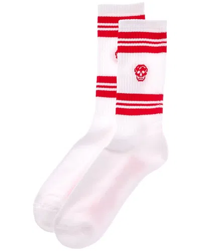 Alexander Mcqueen Stripe Sport Socks In White