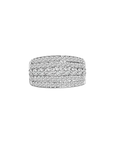 Haus Of Brilliance Silver 2.03 Ct. Tw. Lab-grown Diamond Cocktail Ring In Metallic