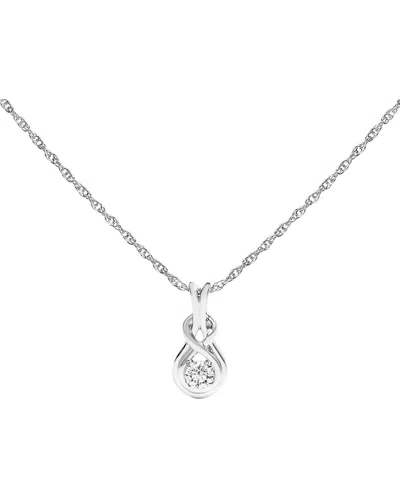 Haus Of Brilliance Silver 0.10 Ct. Tw. Lab-grown Diamond Pendant Necklace In Metallic