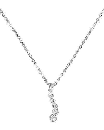 Haus Of Brilliance Silver 0.25 Ct. Tw. Lab-grown Diamond Pendant Necklace In Metallic