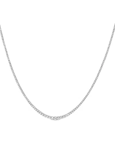 Haus Of Brilliance 14k White Gold 10.0 Cttw Graduated Lab-grown Diamond Tennis Necklace In Metallic