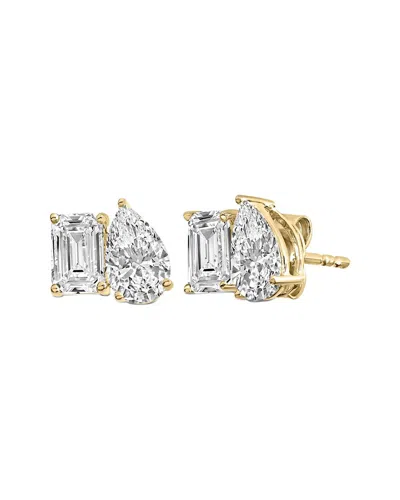 Haus Of Brilliance 14k 2.00 Ct. Tw. Lab-grown Diamond Stud Earrings In Gold
