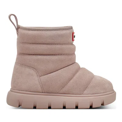 Hunter Little Kids Cuddle Lug Sole Insulated Waterproof Snow Booties 8c Medium Pink In Nude