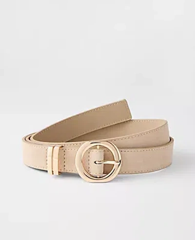Ann Taylor Suede Round Buckle Belt In Brown