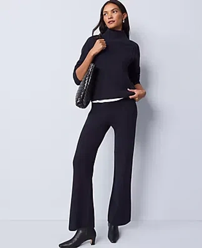 Ann Taylor Weekend Collection Waffle Sweater Pant In Black