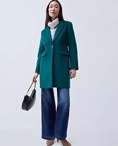 Ann Taylor Petite Chesterfield Coat In Green