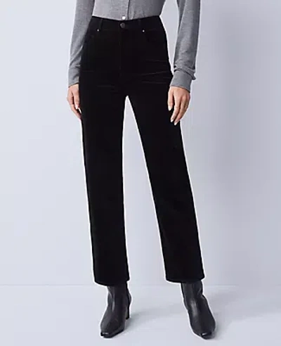 Ann Taylor Petite Weekend Collection Stretch Velvet Pant In Black