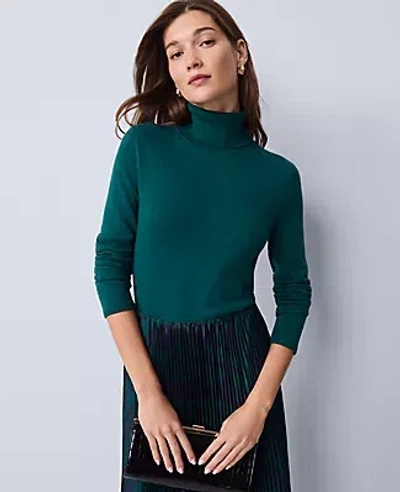 Ann Taylor Essential Turtleneck Sweater In Green