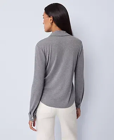 Ann Taylor Weekend Collection Button Down Shirt In Gray