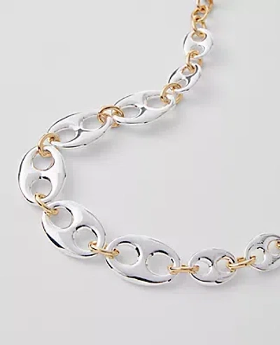 Ann Taylor Oversized Chain Link Necklace In Silver