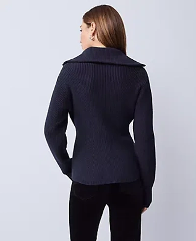 Ann Taylor Weekend Collection Cable Sweater Jacket In Black