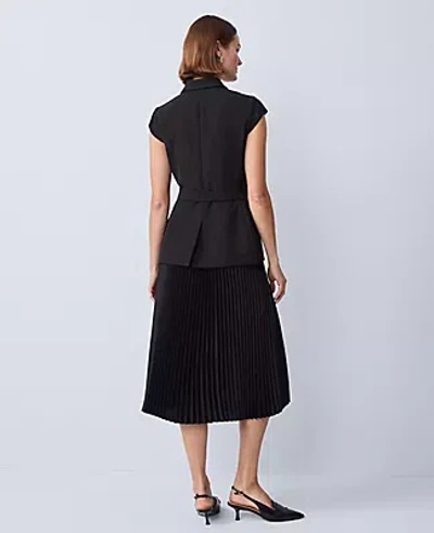 Ann Taylor Crepe Blazer Wrap Midi Dress In Black