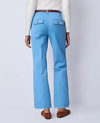 Ann Taylor Petite Weekend Collection Belted Ankle Pant In Blue