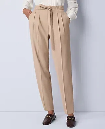 Ann Taylor Petite Weekend Collection High Rise Tapered Pant In Neutral