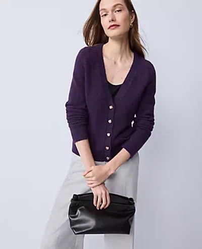 Ann Taylor Petite V-neck Cardigan In Purple