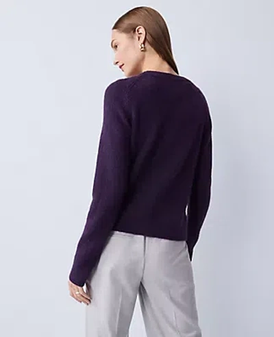 Ann Taylor Petite V-neck Cardigan In Purple