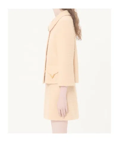 Valentino Garavani Vlogo Signature Wool Jacket In Neutral