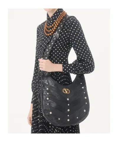 Valentino Crepe De Chine Shirt With Plusdepois Print In Black